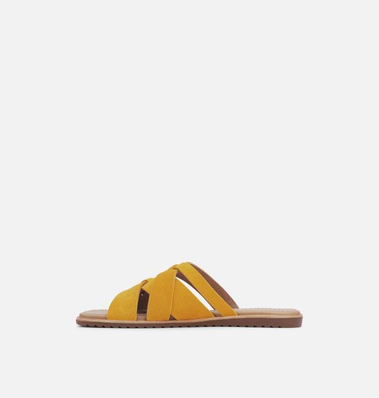 Womens Slides Yellow - Sorel Ella™ Sandal - 651329-QVO